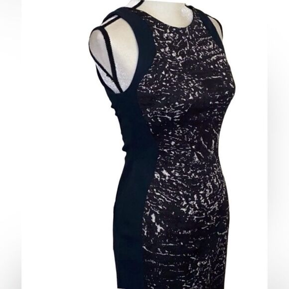 Antonio Berardi Abstract Sleeveless Crepe Sheath Dress - Picture 5 of 11